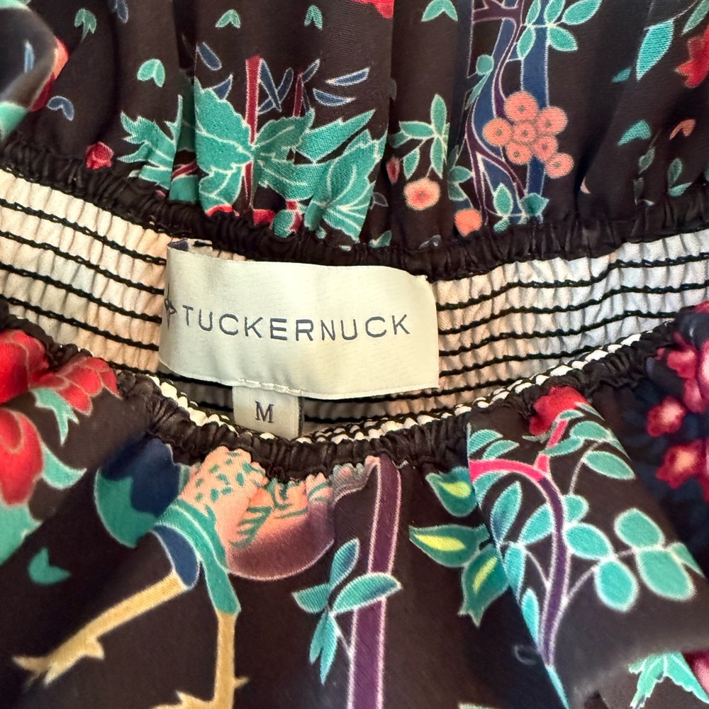Tuckernuck Floral Off-Shoulder Blouse - Black and Blue - Picture 3 of 4
